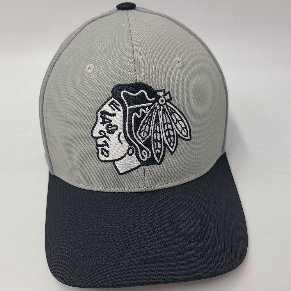 Chicago Blackhawks Hat Adjustable Gray Black NHL Hockey Nylon‎ Blend Casual Men